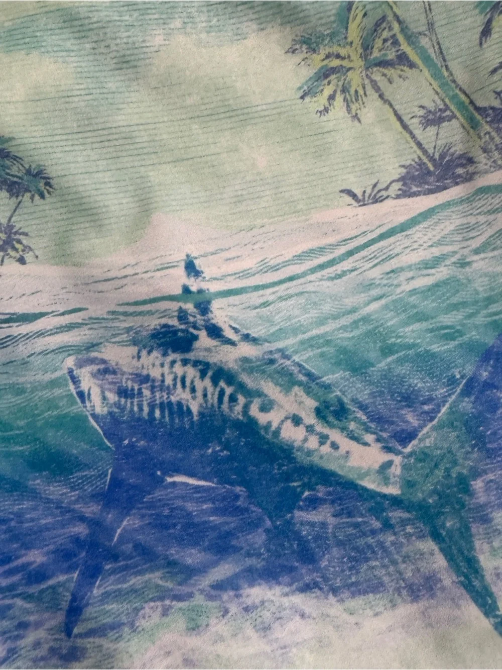 OshKosh Bgosh Mint Green Tropical Print Swim Trunks Sz 12/12A